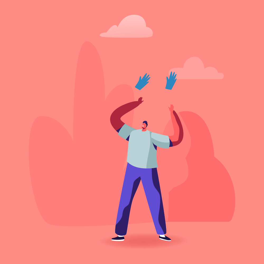 Illustration of person celebrating